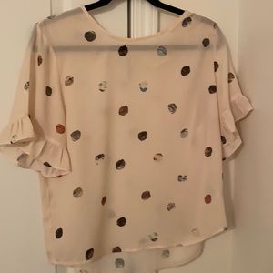 Polka dot silk top